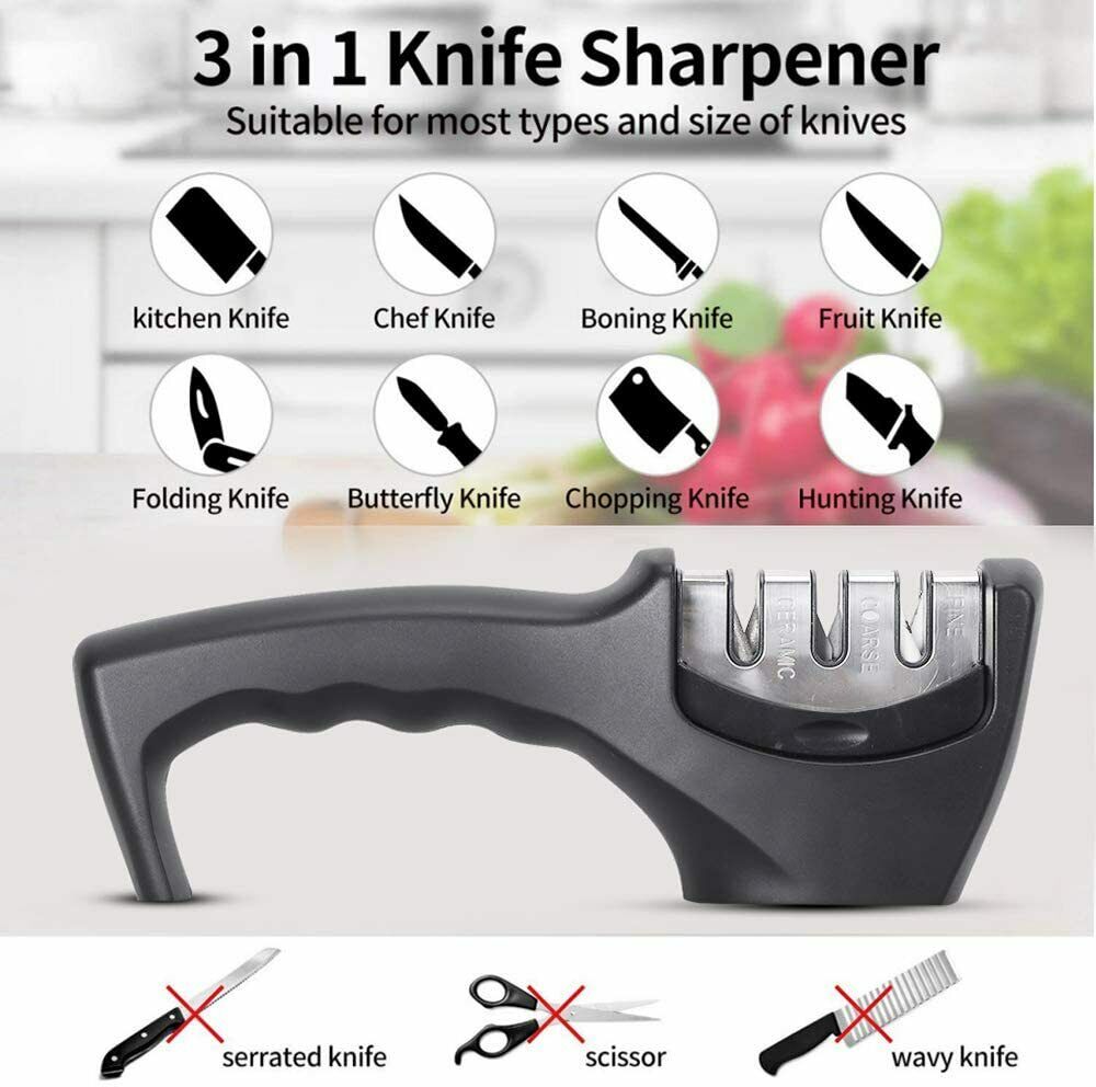 KNIFE SHARPENER Ceramic Tungsten Kitchen Knives Blade Sharpening